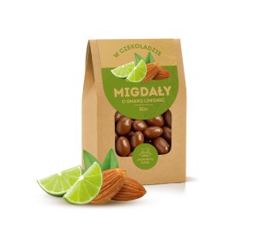 Almendras en chocolate con sabor a lima 80g