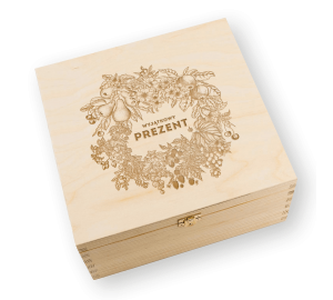 Juego de tés florecientes en caja con grabado
