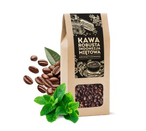 Café Robusta Indonesia con sabor a menta en grano 100g.