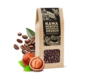 Café Robusta Indonesia con sabor a Nuez en grano 100g.